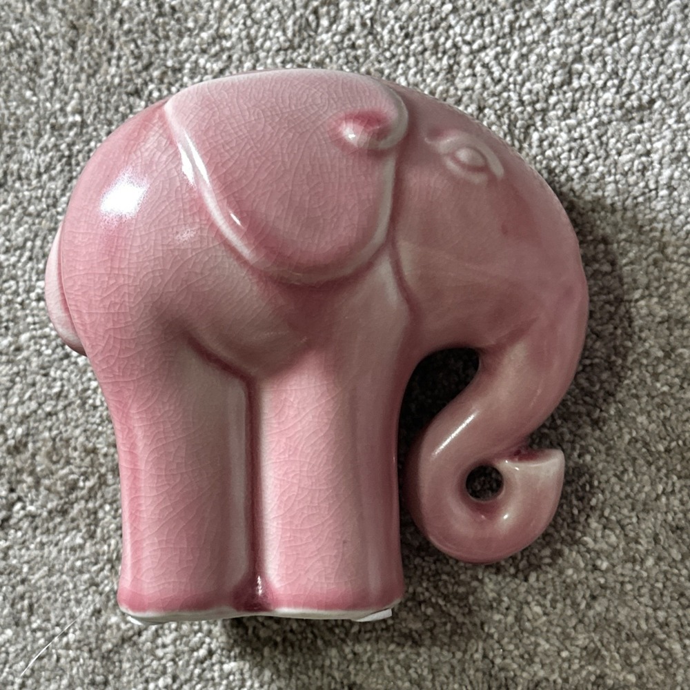 Pink Ceramic Elephant Figurine - Picture 3 of 7